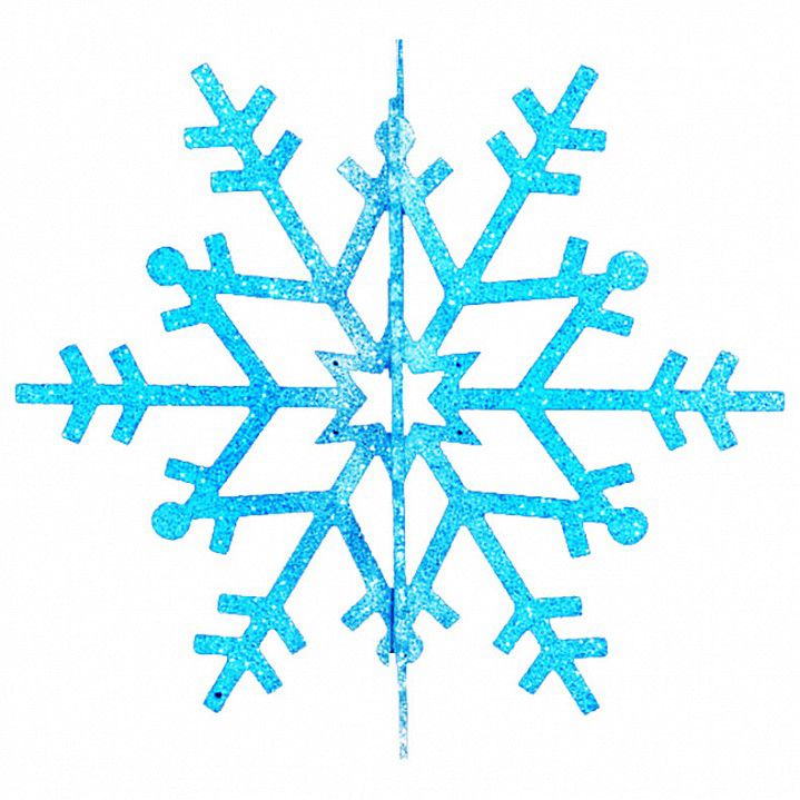 Фото Елочная фигура "Снежинка резная 3D", 61 см, цвет синий {502-363}