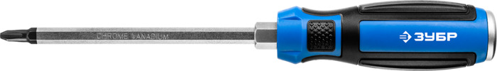 Фото Отвертка ударная, сквозной Cr-V стержень, PH2x100 мм, усилитель под ключ, магнит.наконечник, двухкомп. рукоятка, ЗУБР Профессионал "УДАРНИК" {25272-2}