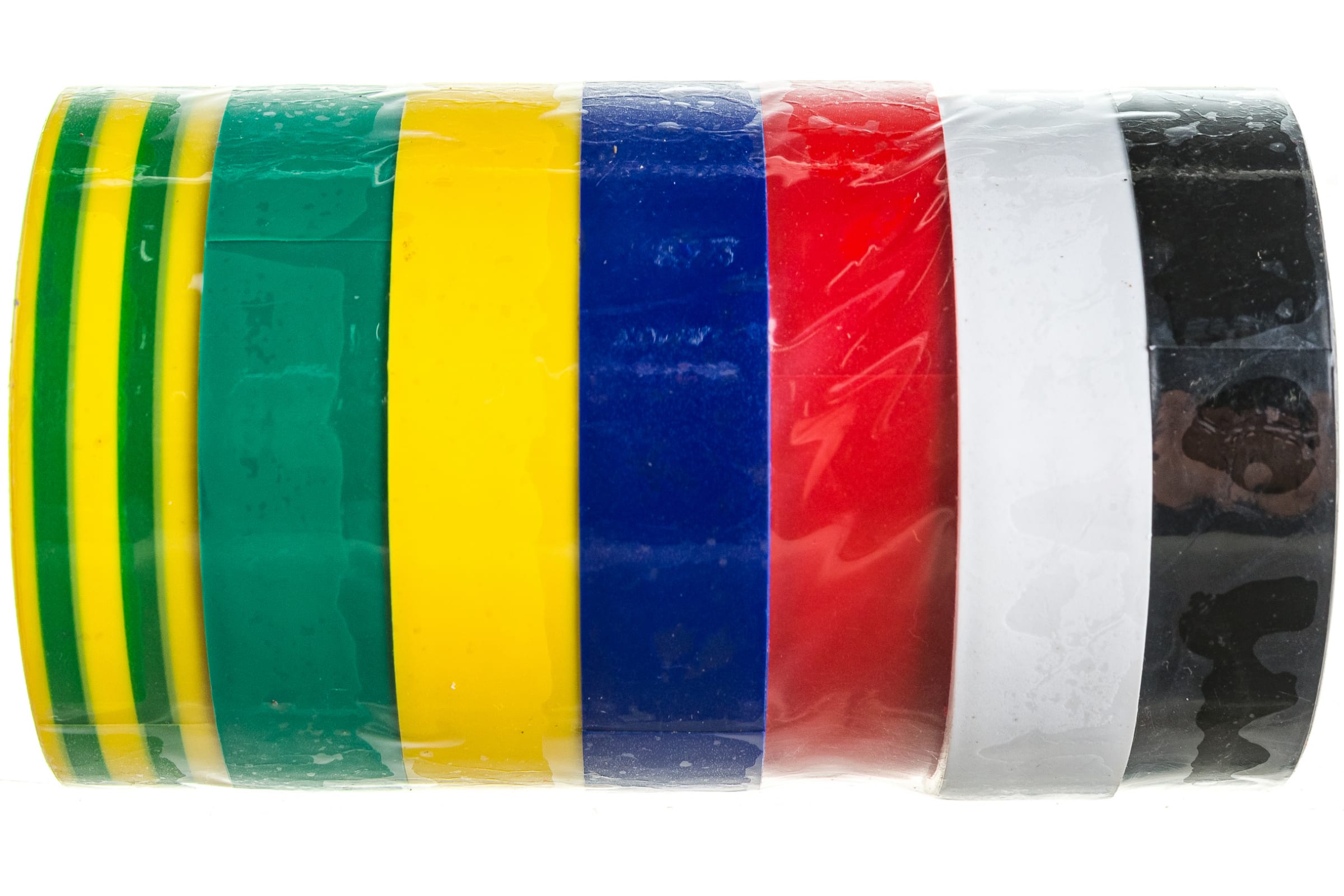 Фото Набор изоляционных лент KRANZ 0.13х15 мм, 10 м, 7 цветов {KR-09-2010-E} (1)