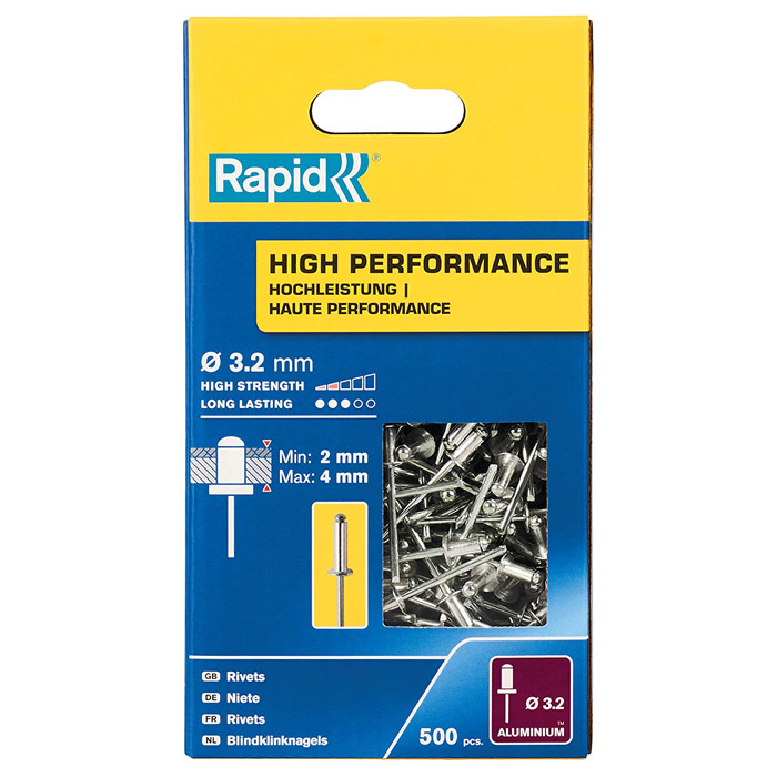 Фото RAPID R:High-performance-rivet заклепка из алюминия d3.2x8мм, 500 шт {5001431}