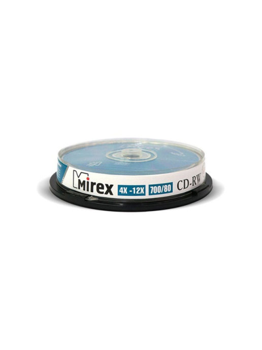 Фото Диск CD-RW Mirex 700 Mb, 12х, Cake Box (10), (10/300) 203384 {UL121002A8L} (2)