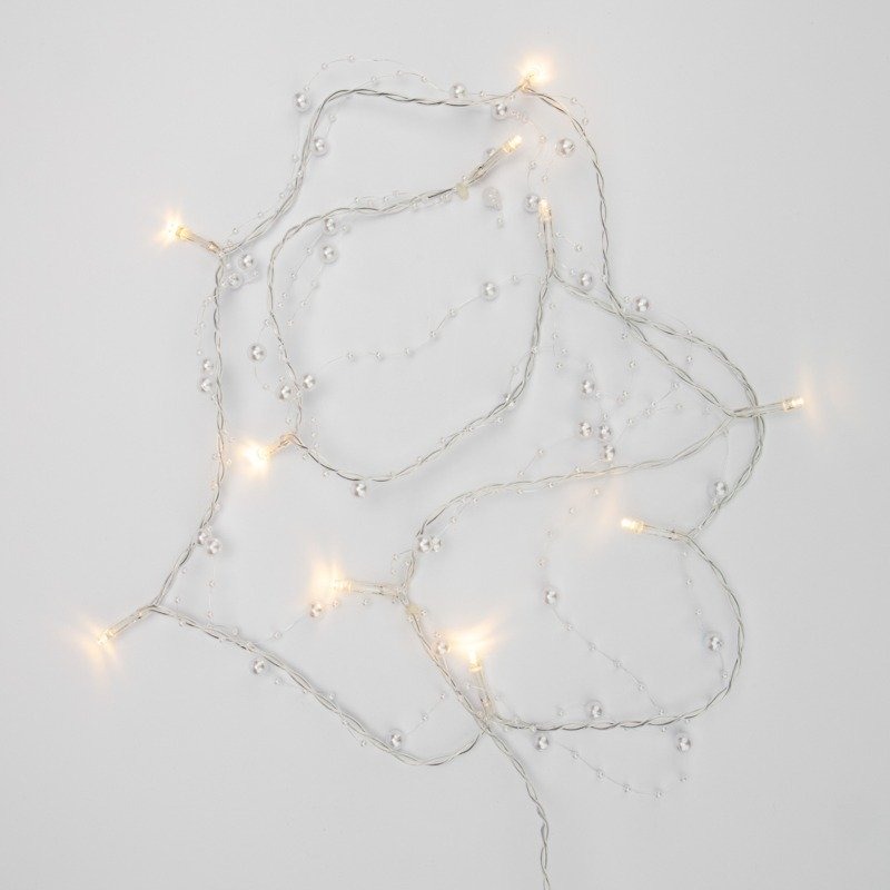 Фото Гирлянда светодиодная "Жемчужинки" 1.5 м, 10 LED, прозрачный ПВХ, цвет свечения теплый белый, 2 х АА {303-097} (3)