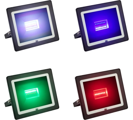 Фото Прожектор светодиодный REXANT с пультом дистанционного управления 20 Вт, цвет свечения мультиколор (RGB) + опора на грунте 605-100 {605-011promo} (2)