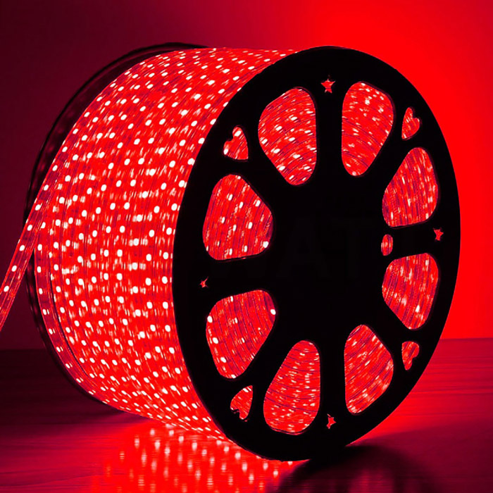 Фото Светодиодная лента 10х7 мм, красный, SMD 2835, 60 LED/м, 220 В, Neon-Night {142-601} (5)