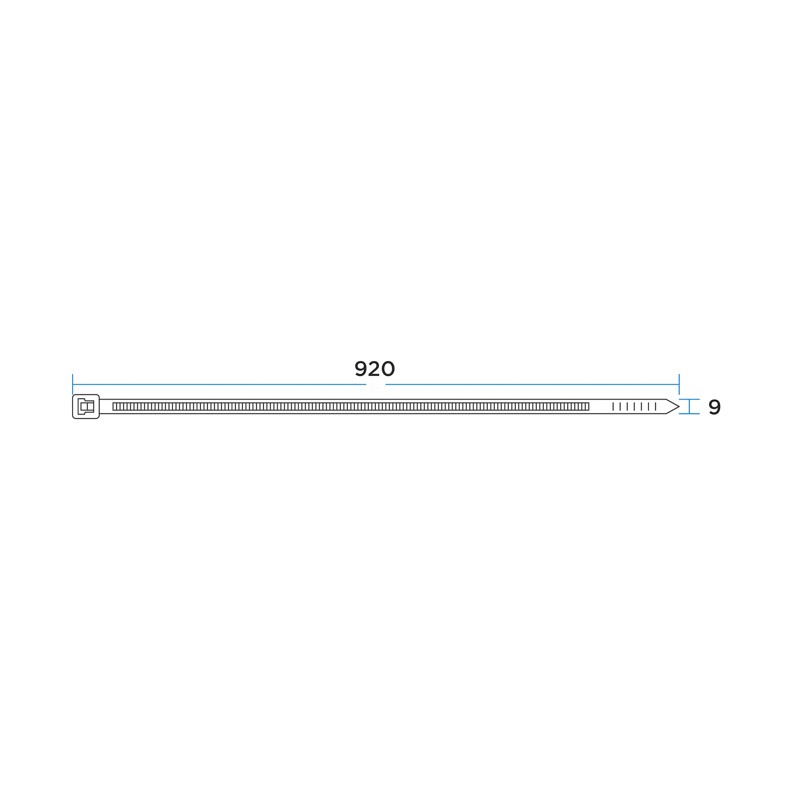 Фото Стяжка кабельная нейлоновая 920x9,0мм, белая (25 шт/уп) REXANT {07-0900-25} (1)