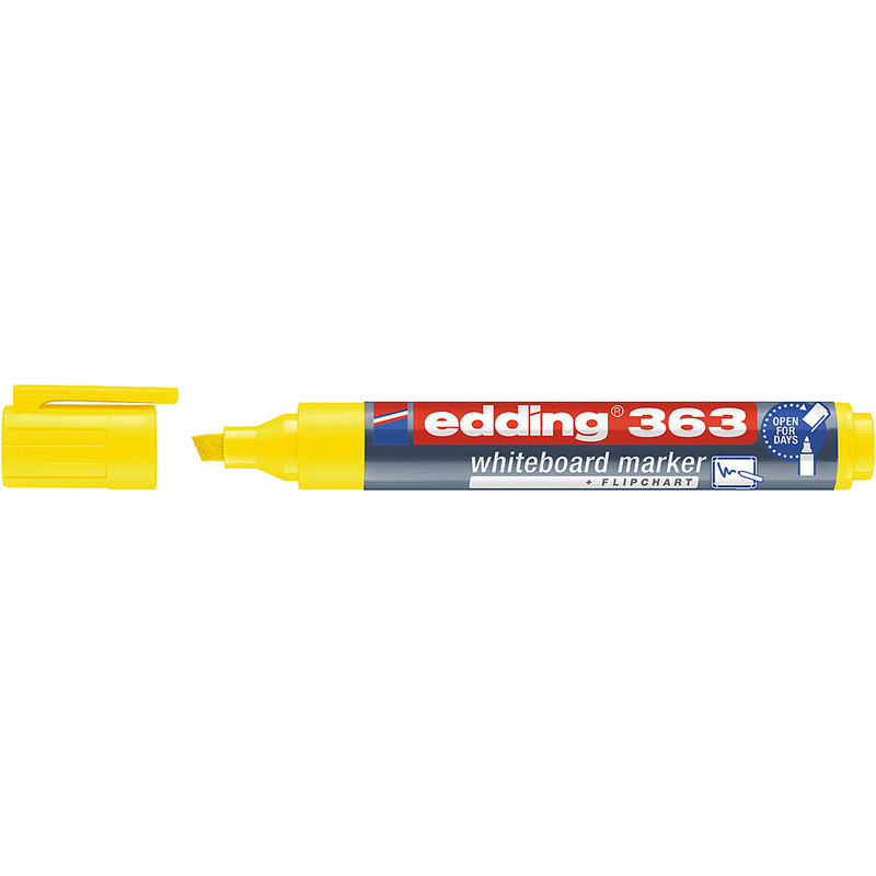 Фото Маркер для белых досок Edding, клиновидный наконечник, 1-5 мм, желтый {E-363#5}