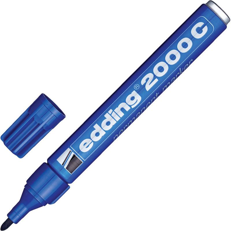 Фото Перманентный маркер Edding E-2000C голубой, круглый наконечник 1.5-3 мм, заправляемый {E-2000C#10}