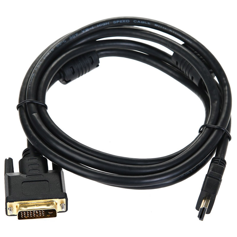 Фото Кабель HDMI to DVI-D (19M -25M) 2м, TV-COM, 2 фильтра {LCG135F-2M}