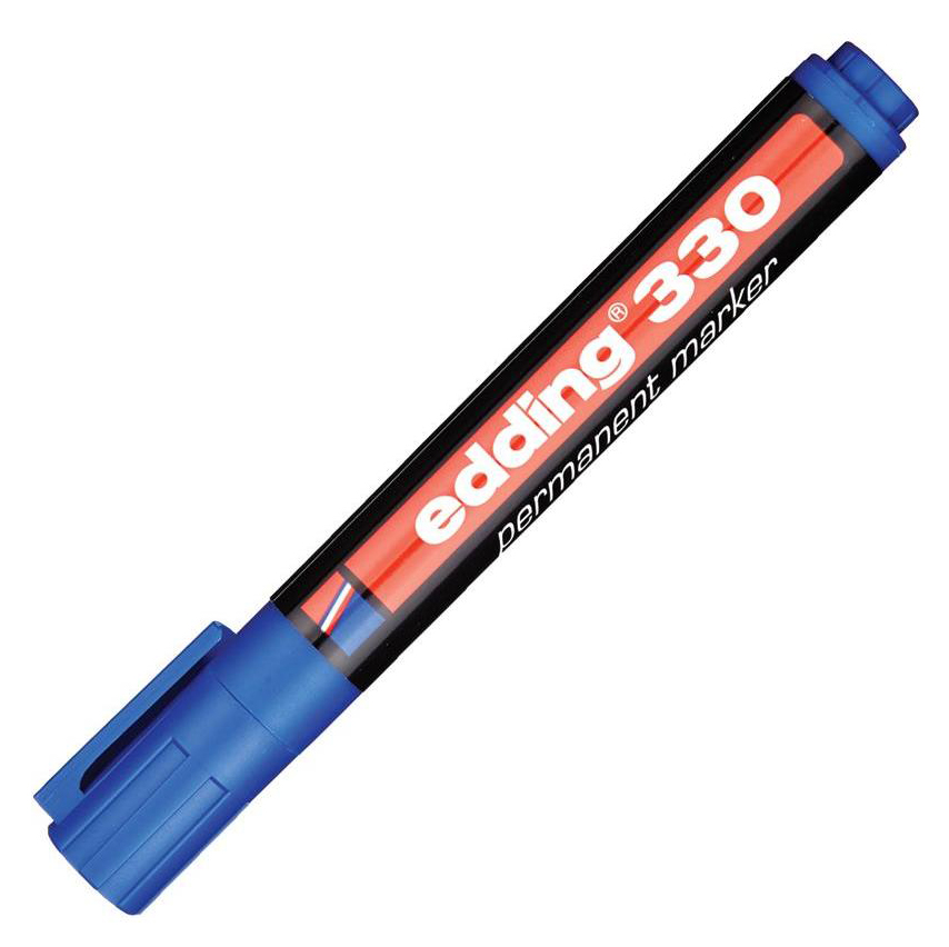 Фото Перманентный маркер Edding E-330 синий, клиновидный наконечник 1-5 мм {E-330#3} (1)