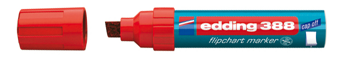 Фото Флипчарт-маркер Edding, клиновидный наконечник, 4-12 мм, красный {E-388#2}