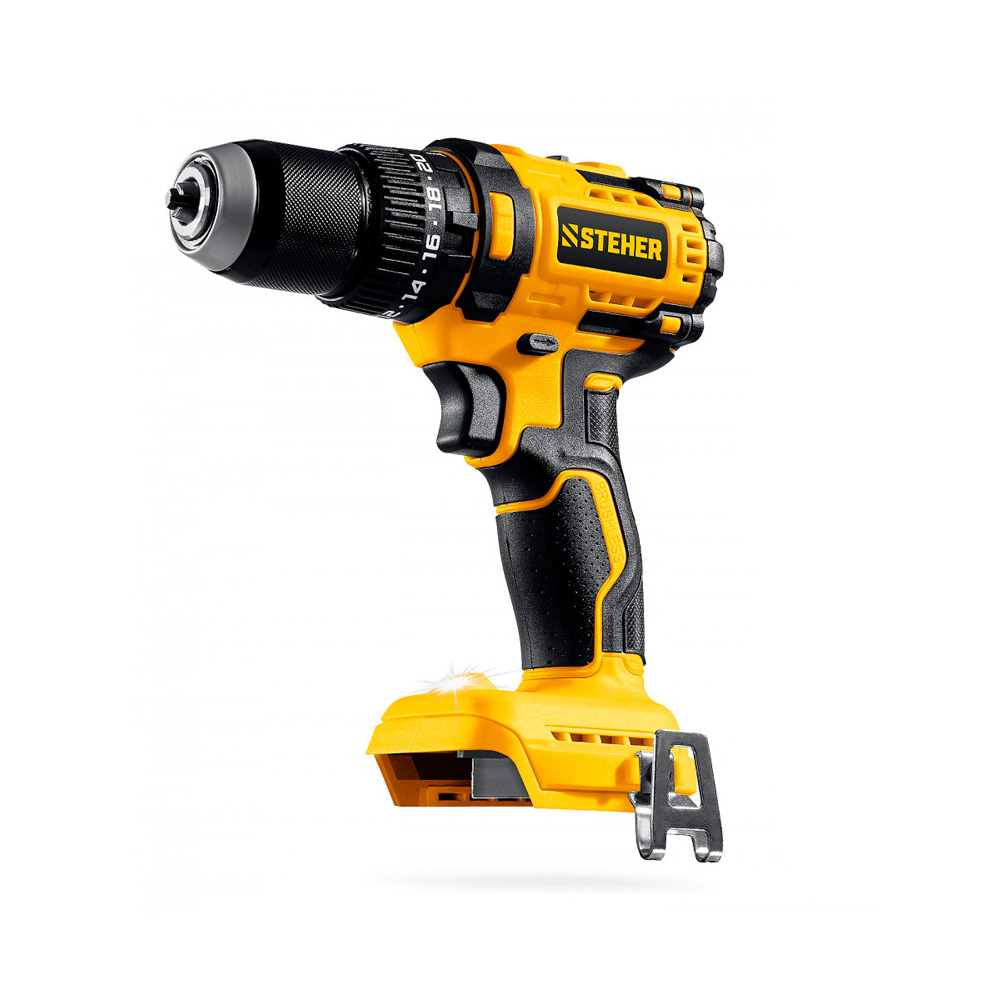 Фото Бесщеточная ударная дрель-шуруповерт, 65 Н·м, 1 АКБ LMS {2 А·ч}, 20 В, STEHER {CBS-65-21}