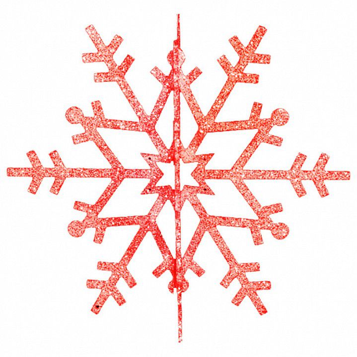 Фото Елочная фигура "Снежинка резная 3D", 61 см, цвет красный {502-362}