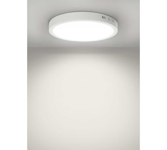 Фото Светильник светодиодный накладной "Даунлайт НАРОДНЫЙ" круг СПО (белый) алюминий 24Вт 4000К {SQ0329-4222} (3)