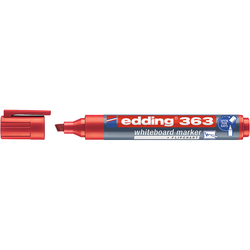 Фото Маркер для белых досок Edding, клиновидный наконечник, 1-5 мм, красный {E-363#2}