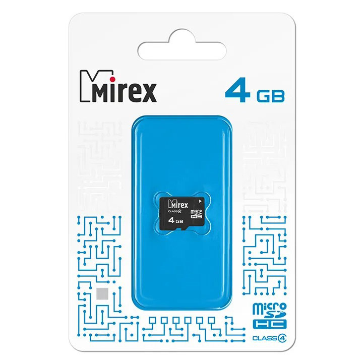 Фото Флеш карта microSD 4GB Mirex microSDHC Class 4 {13612-MCROSD04}