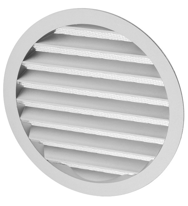 Фото Решетка вентиляционная круглая алюминиевая с москитной сеткой, с фланцем d200, внеш. D225, TDM {SQ1807-0804} (1)