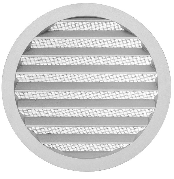Фото Решетка вентиляционная круглая алюминиевая с москитной сеткой, с фланцем d200, внеш. D225, TDM {SQ1807-0804} (2)
