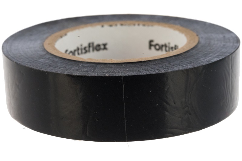 Фото Изоляционная лента ПВХ Fortisflex 15 мм х 0.15 мм х 10 м, черная {71228} (1)