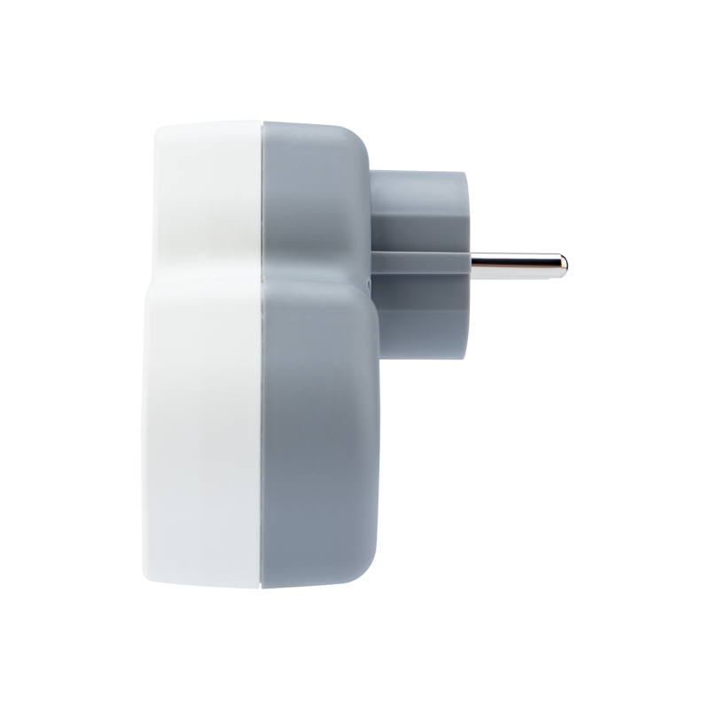 Фото Двойник электрический Rexant 16 А с заземлением и защитными шторками + 2 USB порта, 2,4 А, белый {11-1089} (2)