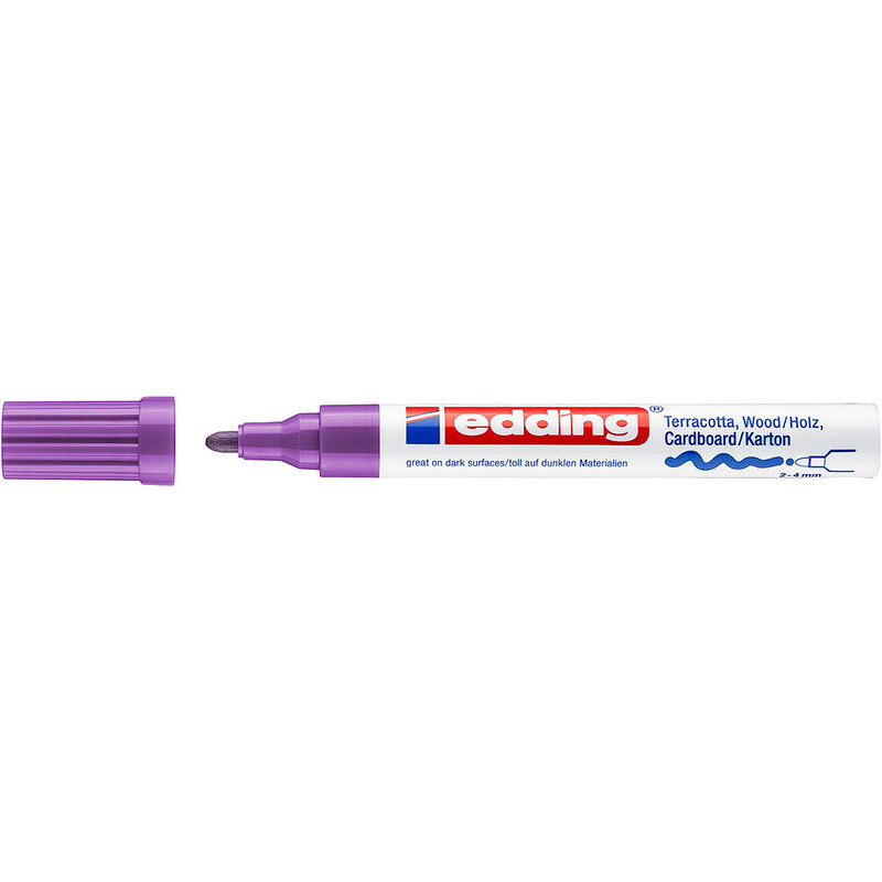 Фото Лаковый матовый маркер Edding E-4000 фиолетовый, круглый наконечник 2-4 мм {E-4000#8}