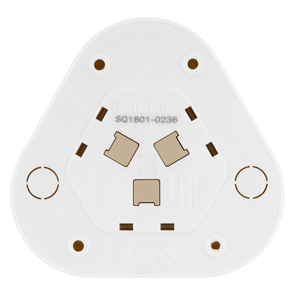 Фото Розетка треугольная 2П открытой установки IP20 10А сл. кость "Ладога" TDM {SQ1801-0236} (2)