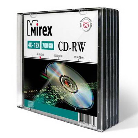 Фото Диск CD-RW Mirex 700 Mb, 12х, Slim Case (5), (5/200) 202325 {UL121002A8F}