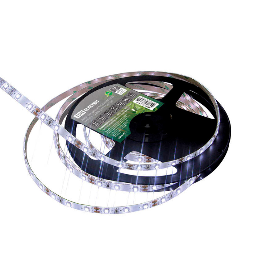 Фото Лента светодиодная SMD5050-30 LED/м-IP65-12 В-7,2 Вт/м-6000 К TDM {SQ0331-0317}