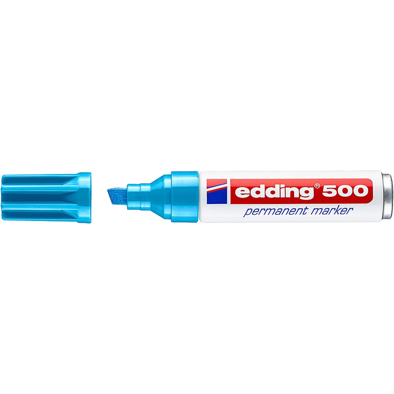 Фото Перманентный маркер Edding E-500 голубой, клиновидный наконечник 2-7 мм {E-500#10}