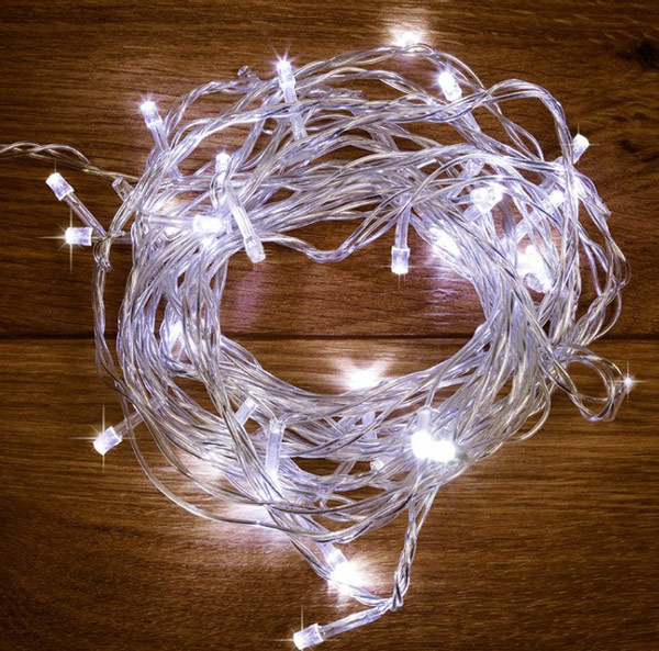 Фото Гирлянда "Твинкл-Лайт" 10 м, прозрачный ПВХ, 80 LED, белое свечение Neon-Night {303-185}