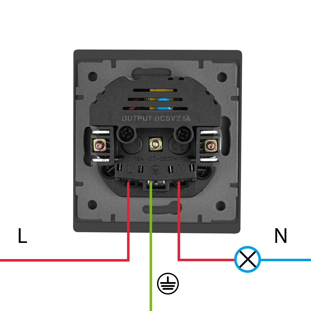 Фото Розетка электрическая, белая, 1 пост, USB-A, USB-С, с рамкой Vell Air {V702085} (5)