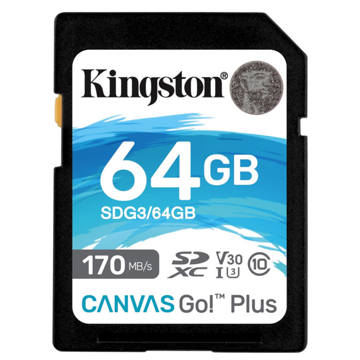 Фото Флеш карта SD 64GB Kingston SDXC Class 10 UHS-I U3 V30 Canvas Go Plus 170MB/s {SDG3/64GB}