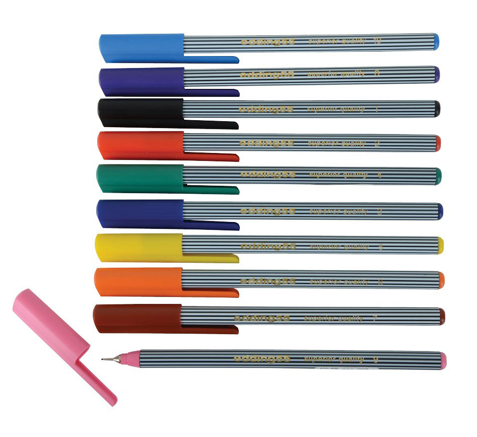 Фото Капиллярная ручка Edding для бумаги и картона, круглый наконечник, 0,3 мм, розовый {E-55#9} (1)