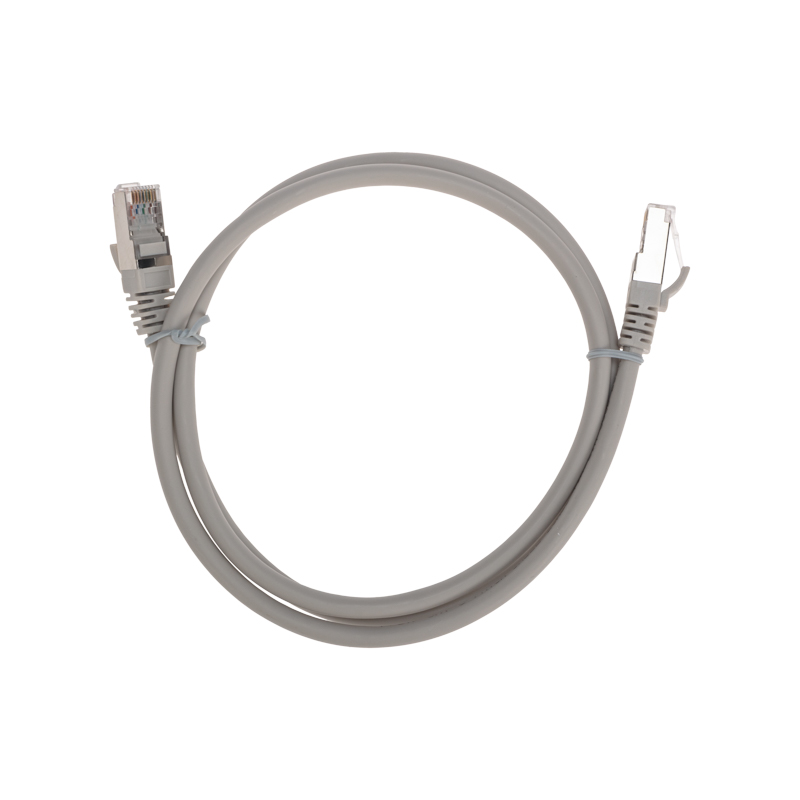 Фото Патч-корд S/FTP, CAT 6A (10G), RJ45-RJ45, 28AWG, LSZH, серый, 1м REXANT {02-0390-1}