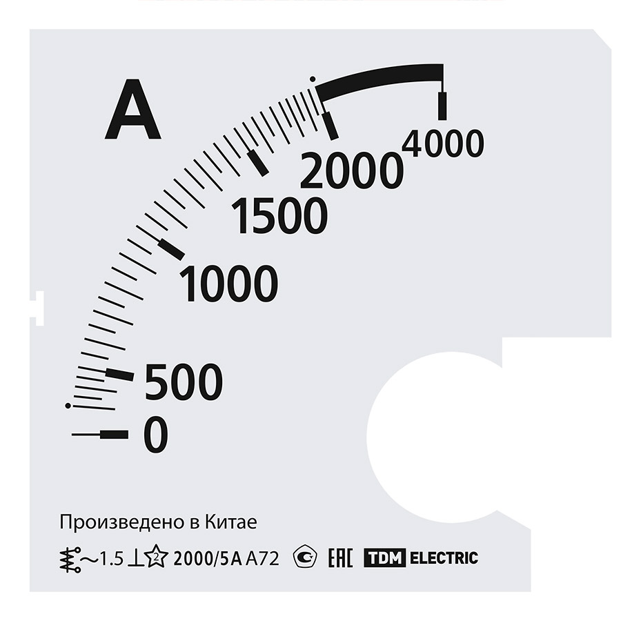 Фото Шкала Ш72 2000/5А-1,5 (для А72 Х/5А) TDM {SQ1102-2068}