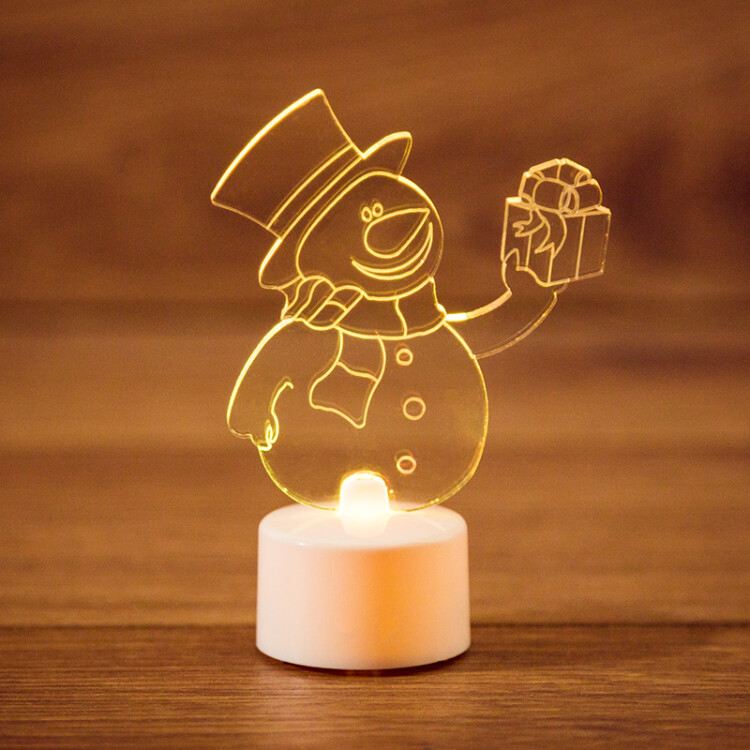 Фото Фигура светодиодная на подставке "Снеговик с подарком 2D", RGB {501-054}