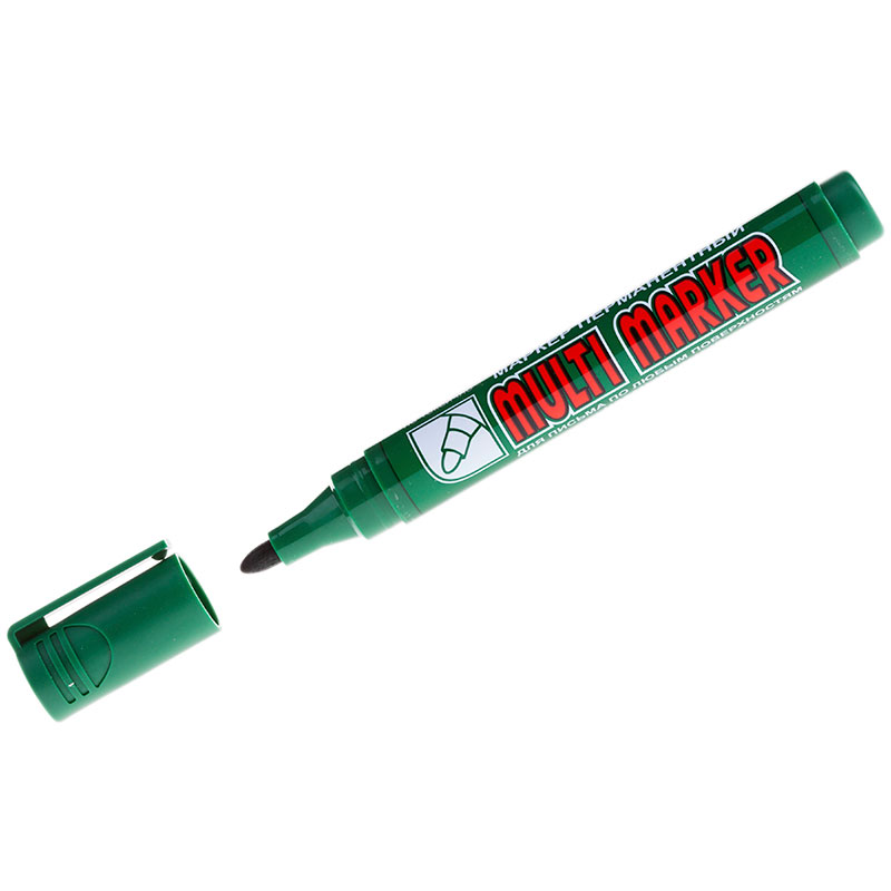 Фото Перманентный маркер Crown Multi Marker CPM-800, пулевидный наконечник, 3 мм, зеленый {002673}