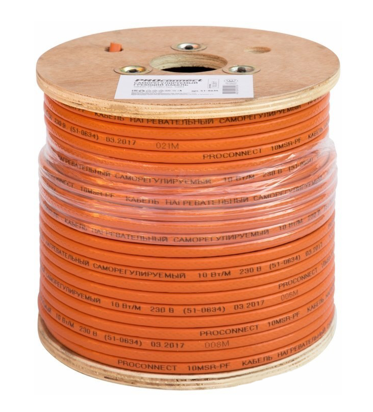 Фото Саморегулируемый греющий кабель в бухтах PROconnect ECO Line 10MSR-PF (10Вт/1м) {51-0634}