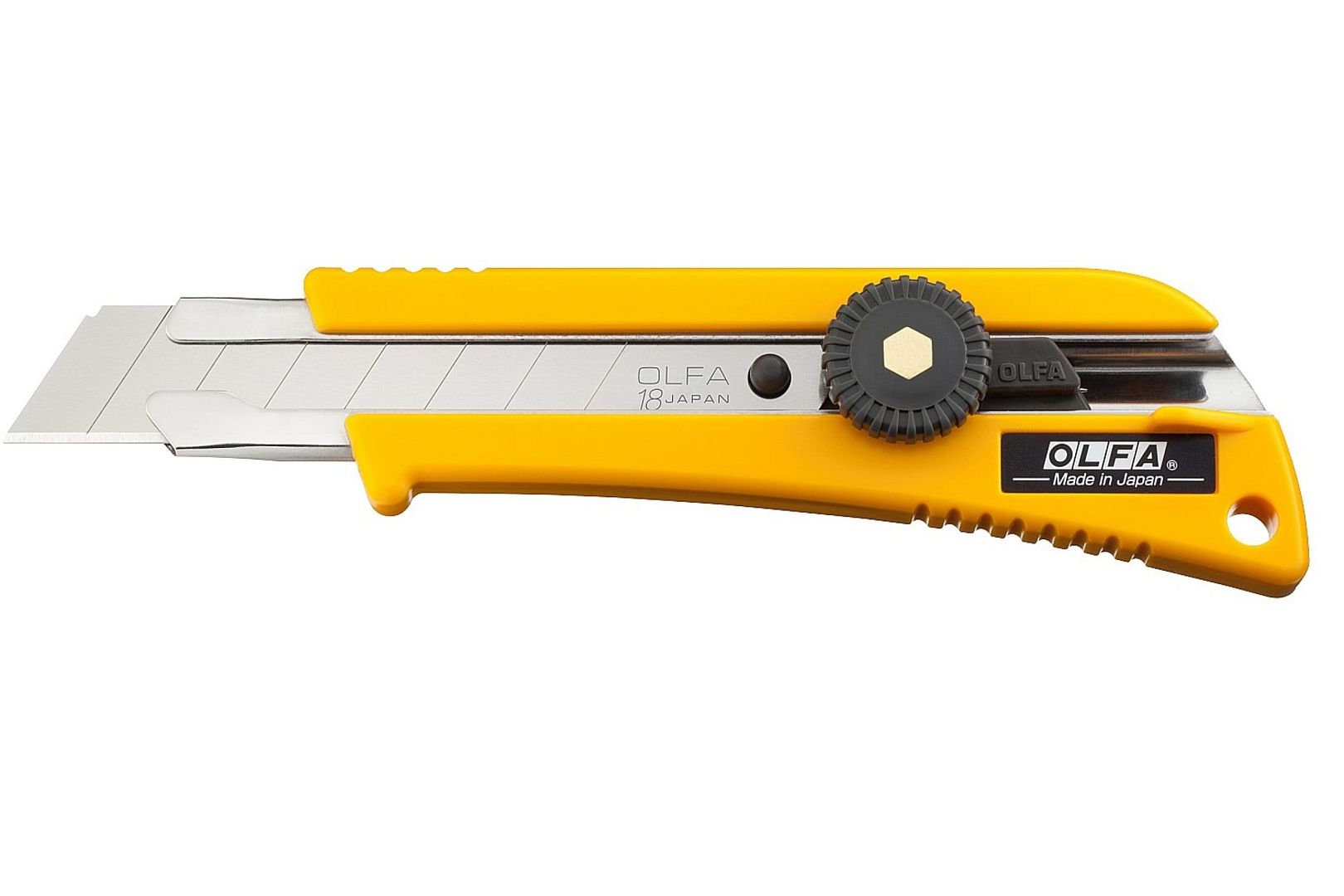 Фото Нож OLFA с выдвижным лезвием эргономичный с резиновыми накладками, 18мм {OL-L-2}