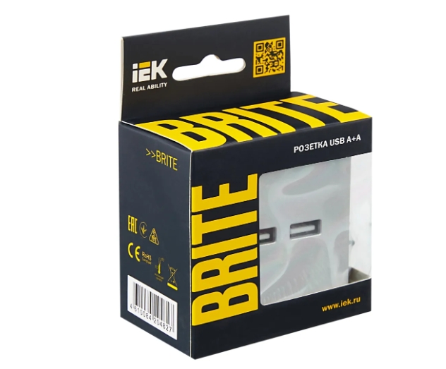 Фото Розетка BRITE USB A+A 3.1А РЮ10-1-БрА алюм. IEK BR-U21-D31-K47 (6)