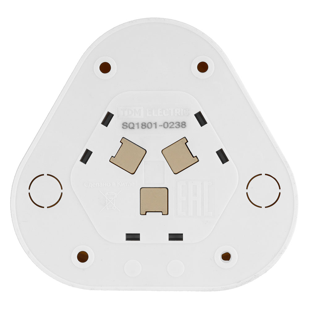 Фото Розетка треугольная 2П+3 открытой установки IP20 16A сл.кость "Ладога" TDM {SQ1801-0238} (2)